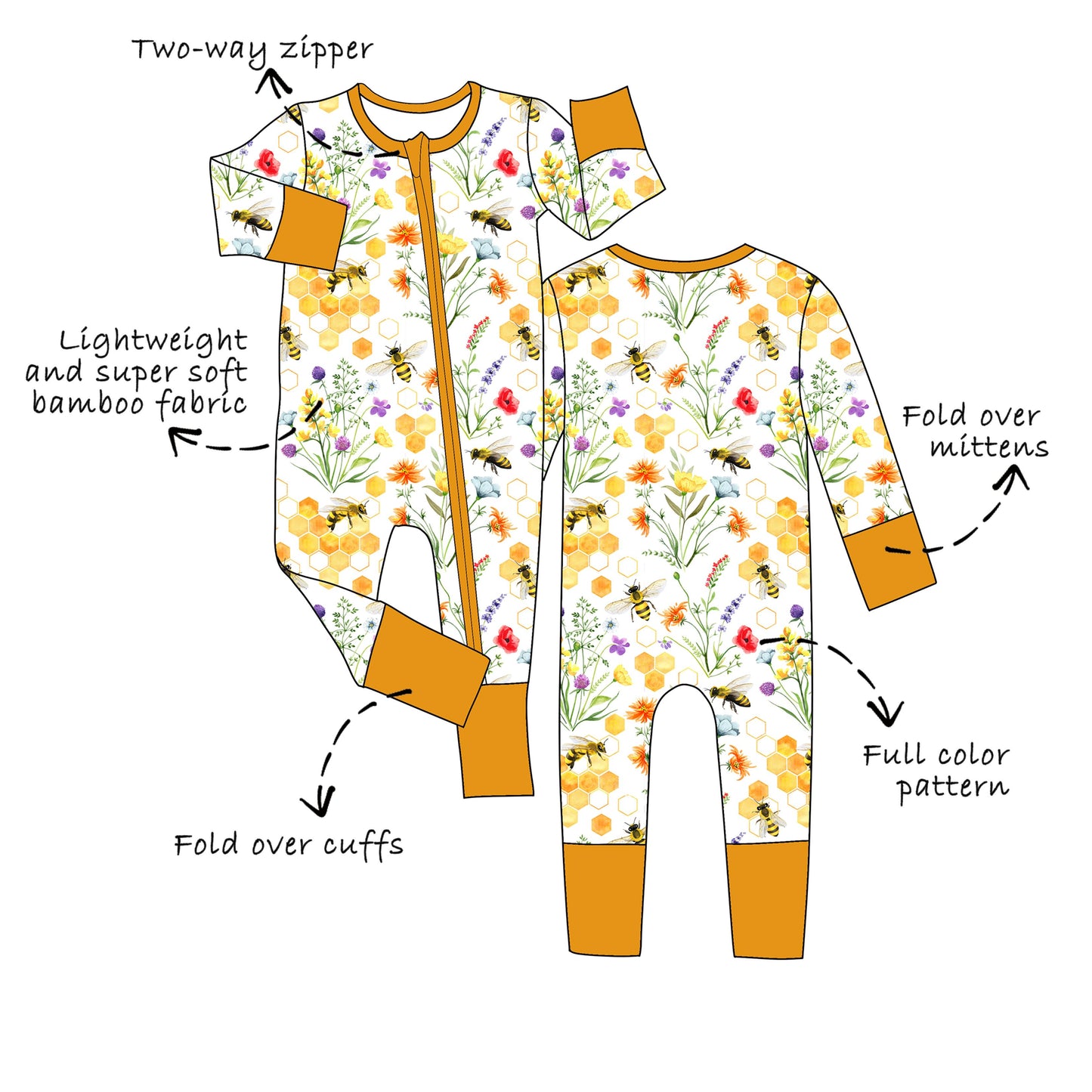 Custom Bamboo Viscose Baby Zippy Romper