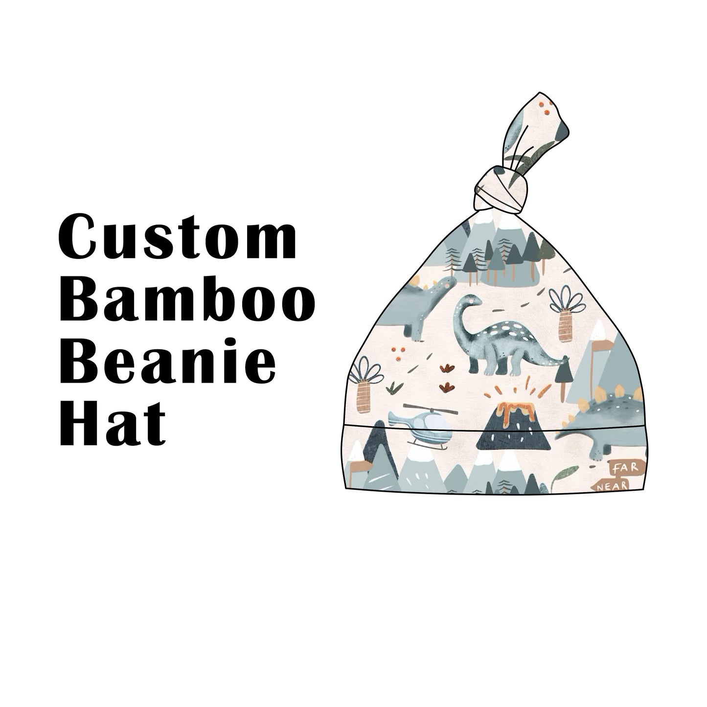 Custom Bamboo Viscose Infant Knotted Beanie Hats