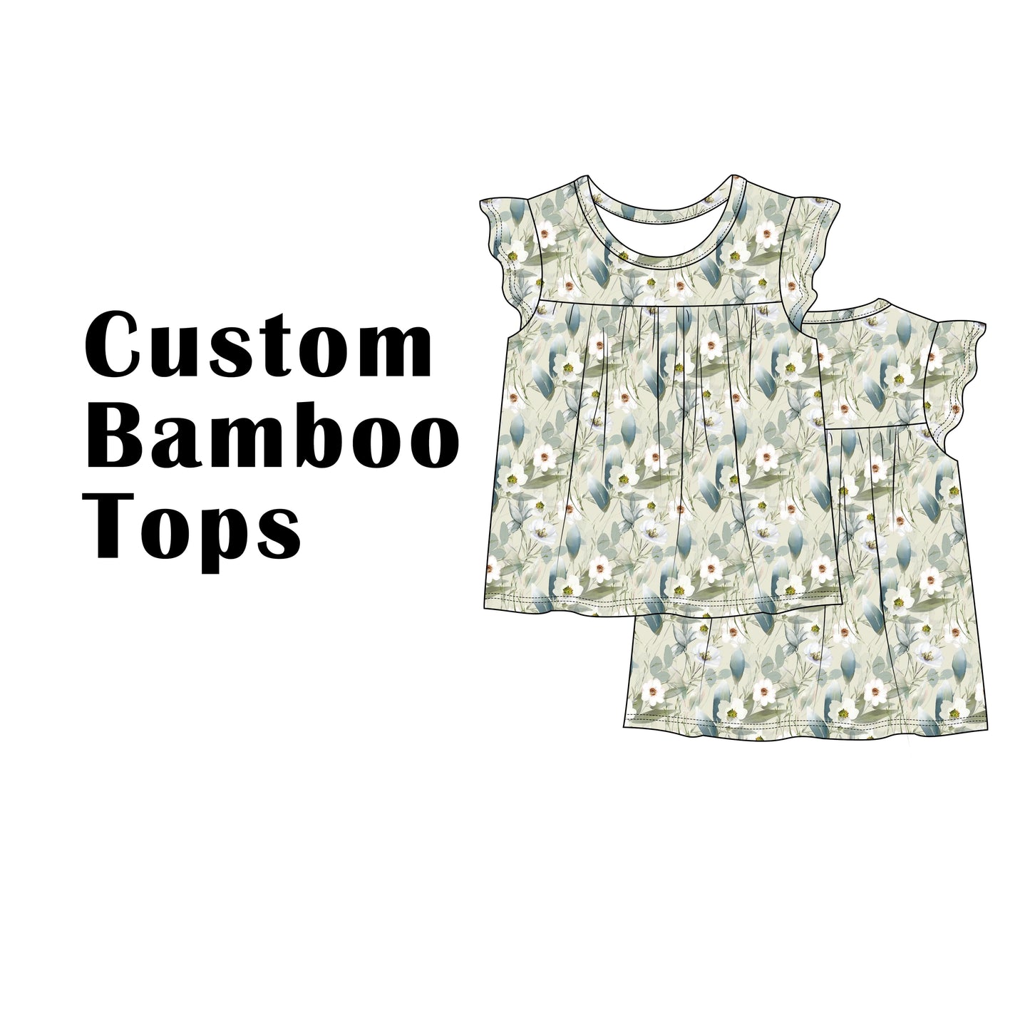 Custom Bamboo Viscose Ruffle Sleeves Blouse