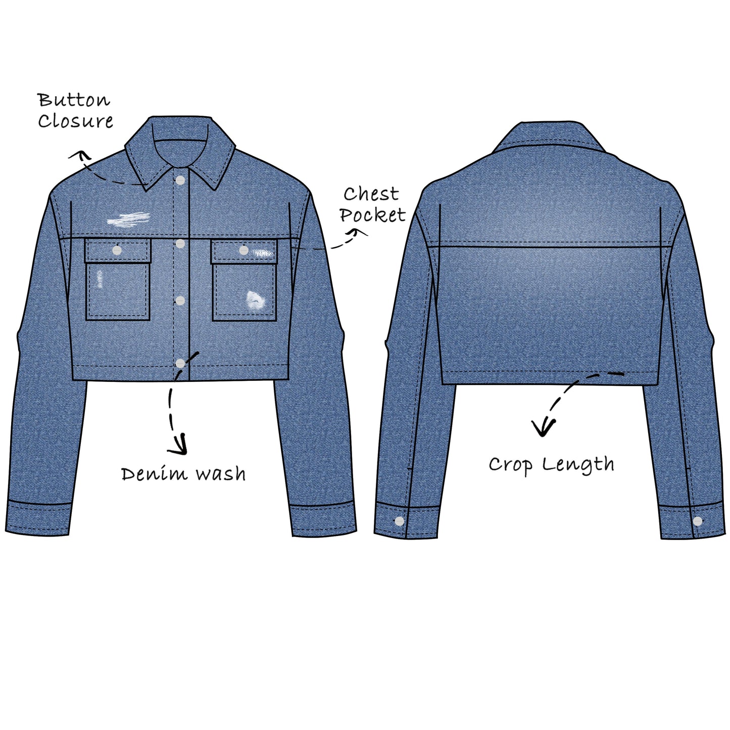 Custom Denim Crop Jackets