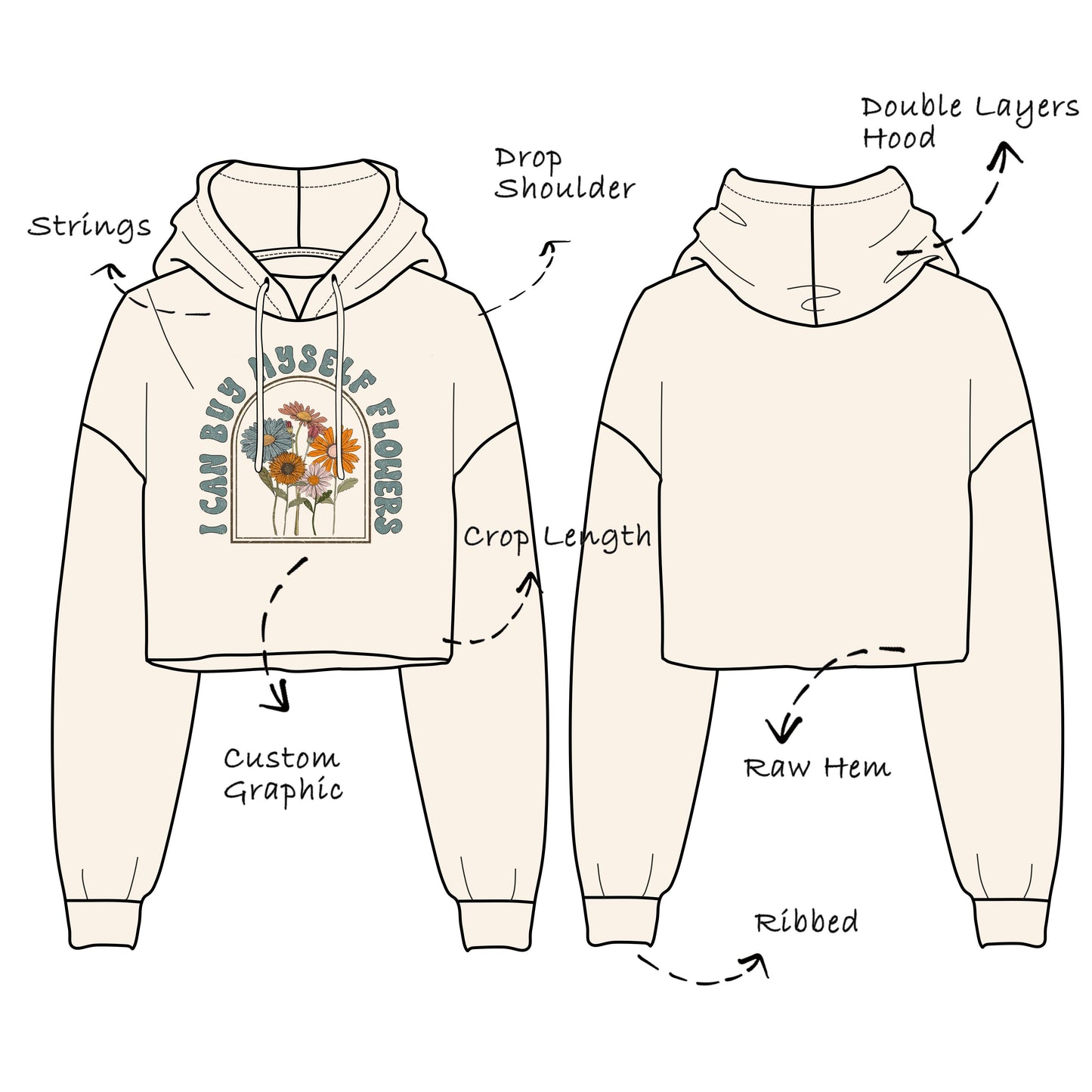 Custom Crop Hoodies