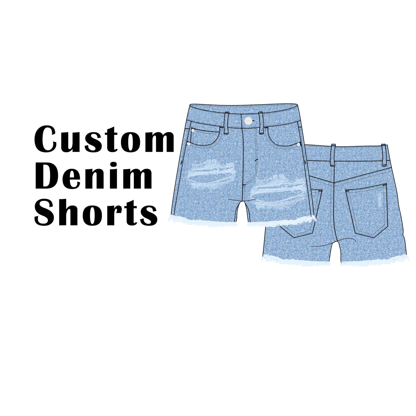 Custom Distressed Denim Shorts