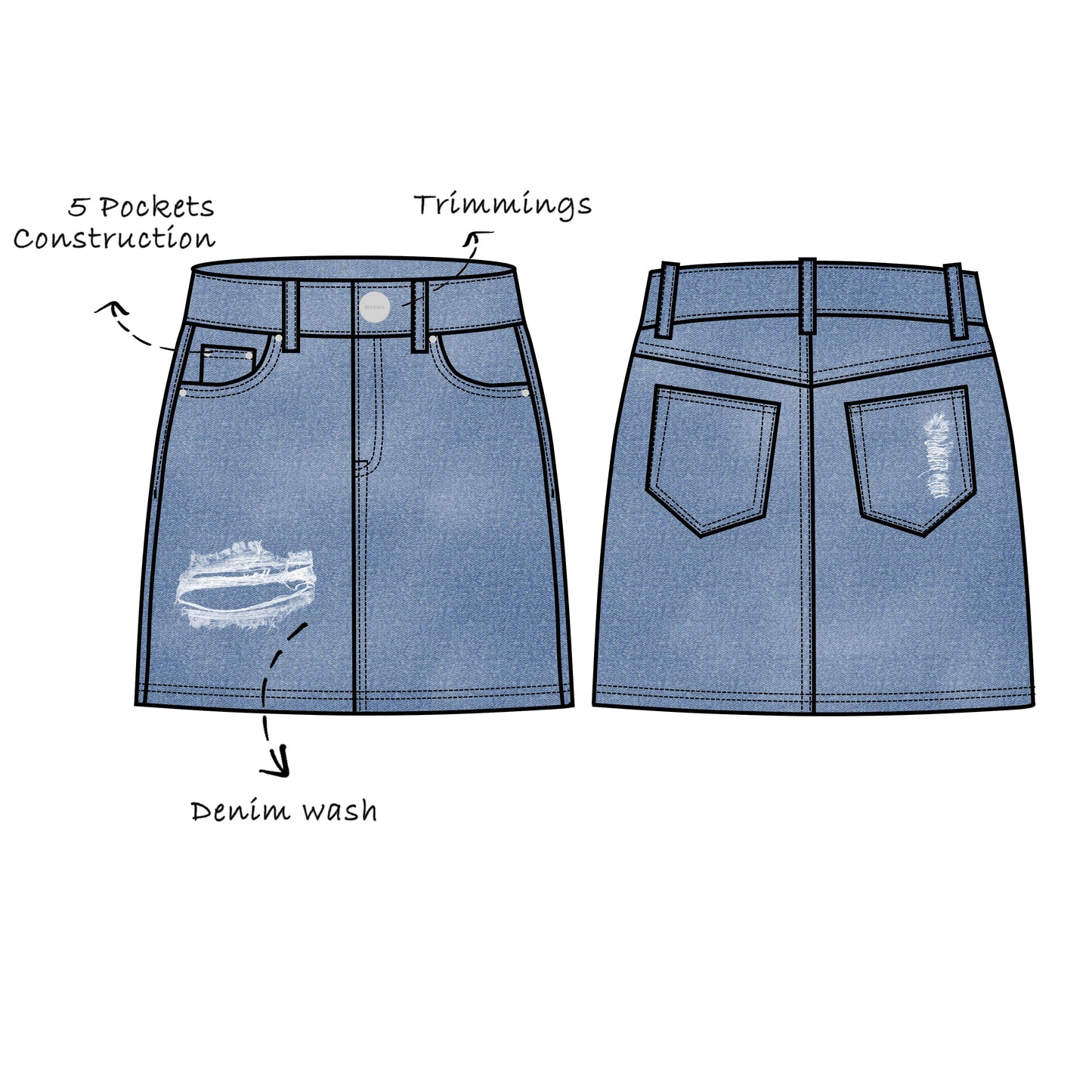 Custom Denim Skirts