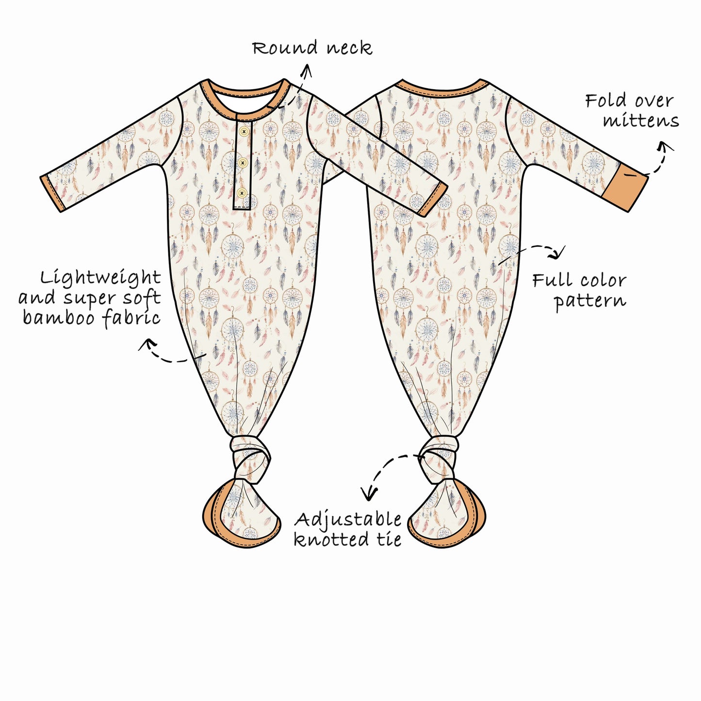 Custom Bamboo Viscose Knotted Gown