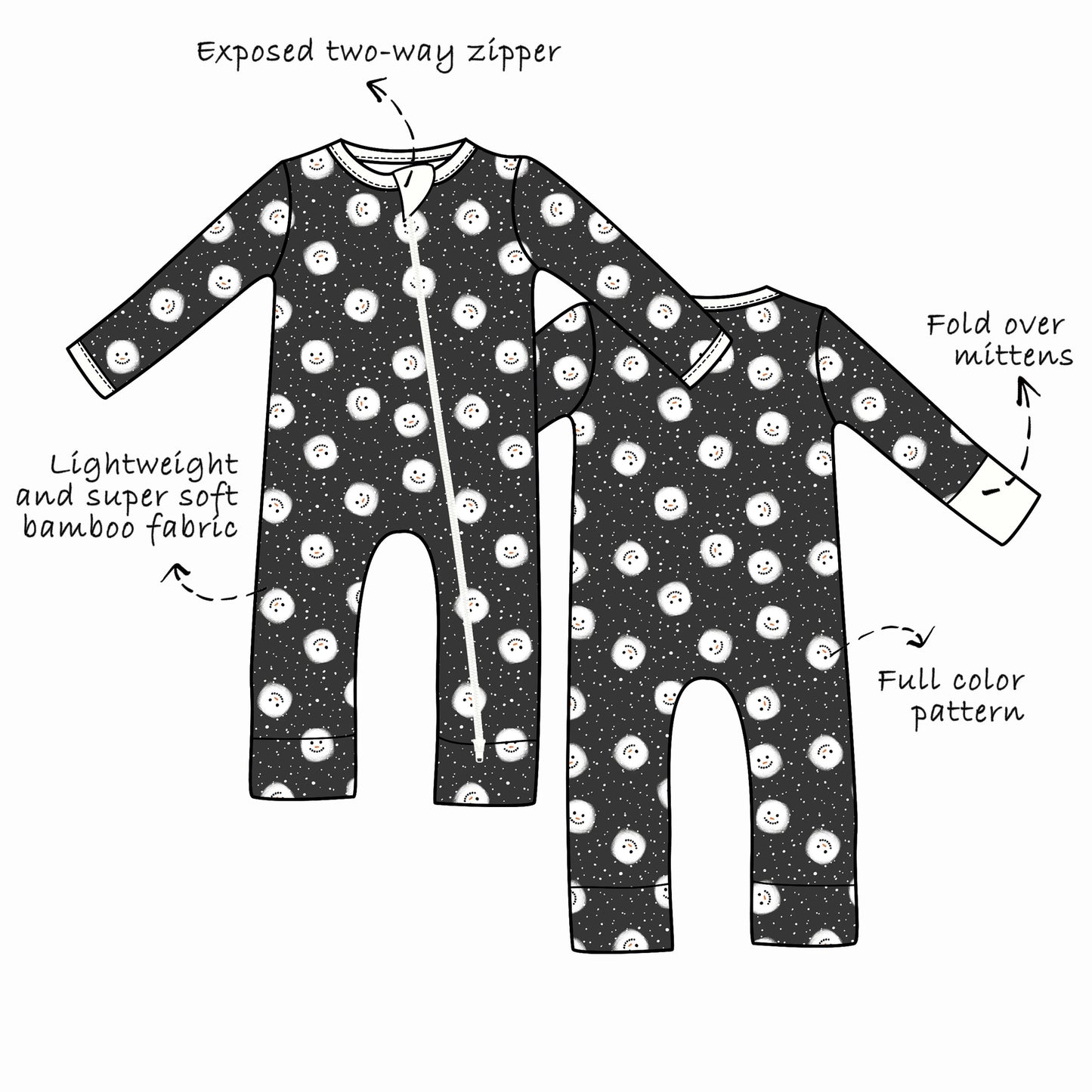 Custom Bamboo Viscose Baby Zippered Romper