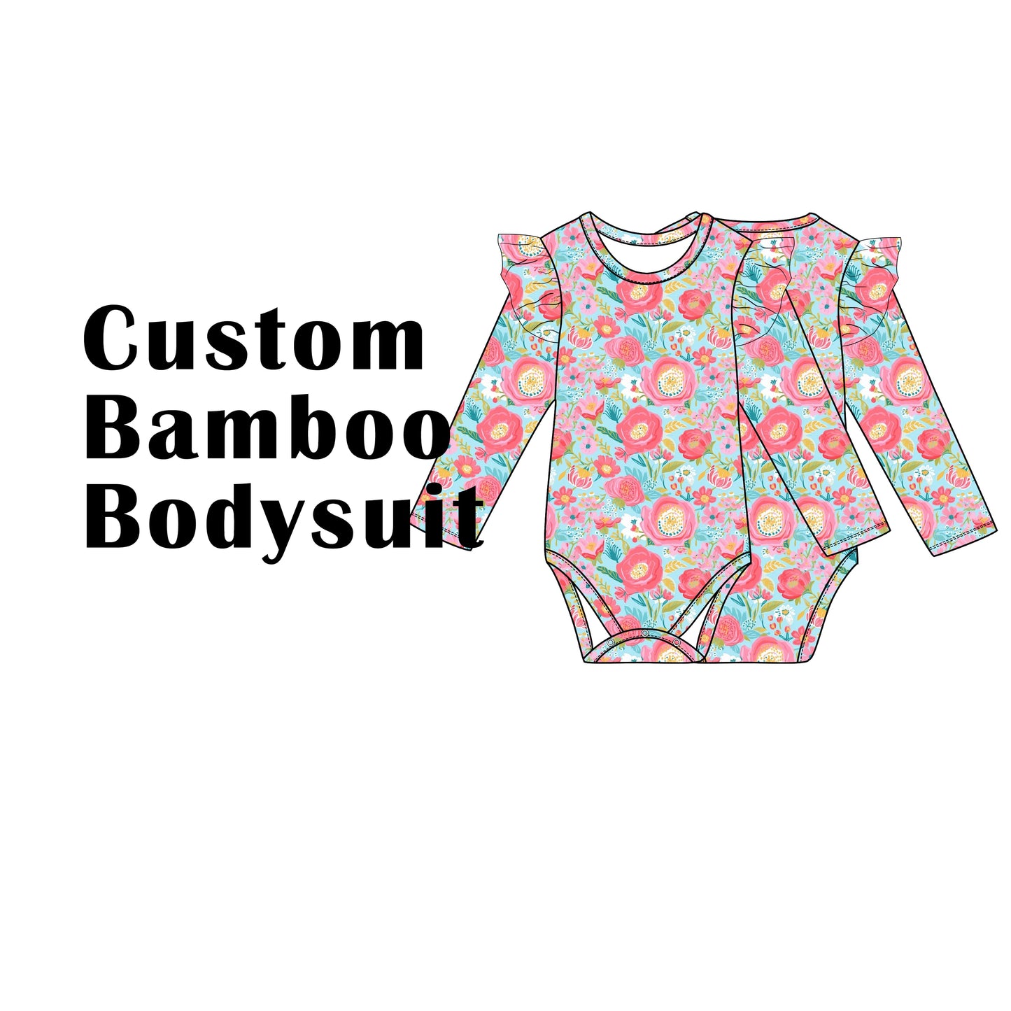 Custom Bamboo Viscose Baby Long Sleeve Ruffled Bodysuit