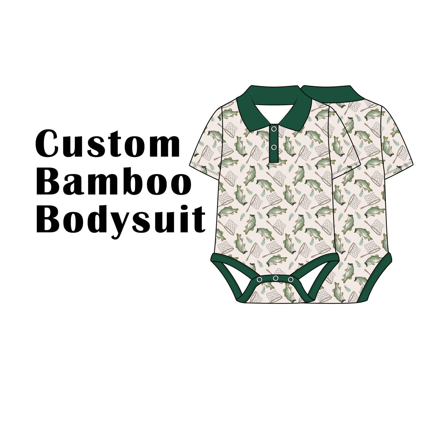 Custom Bamboo Viscose Baby Polo Collared Bodysuit