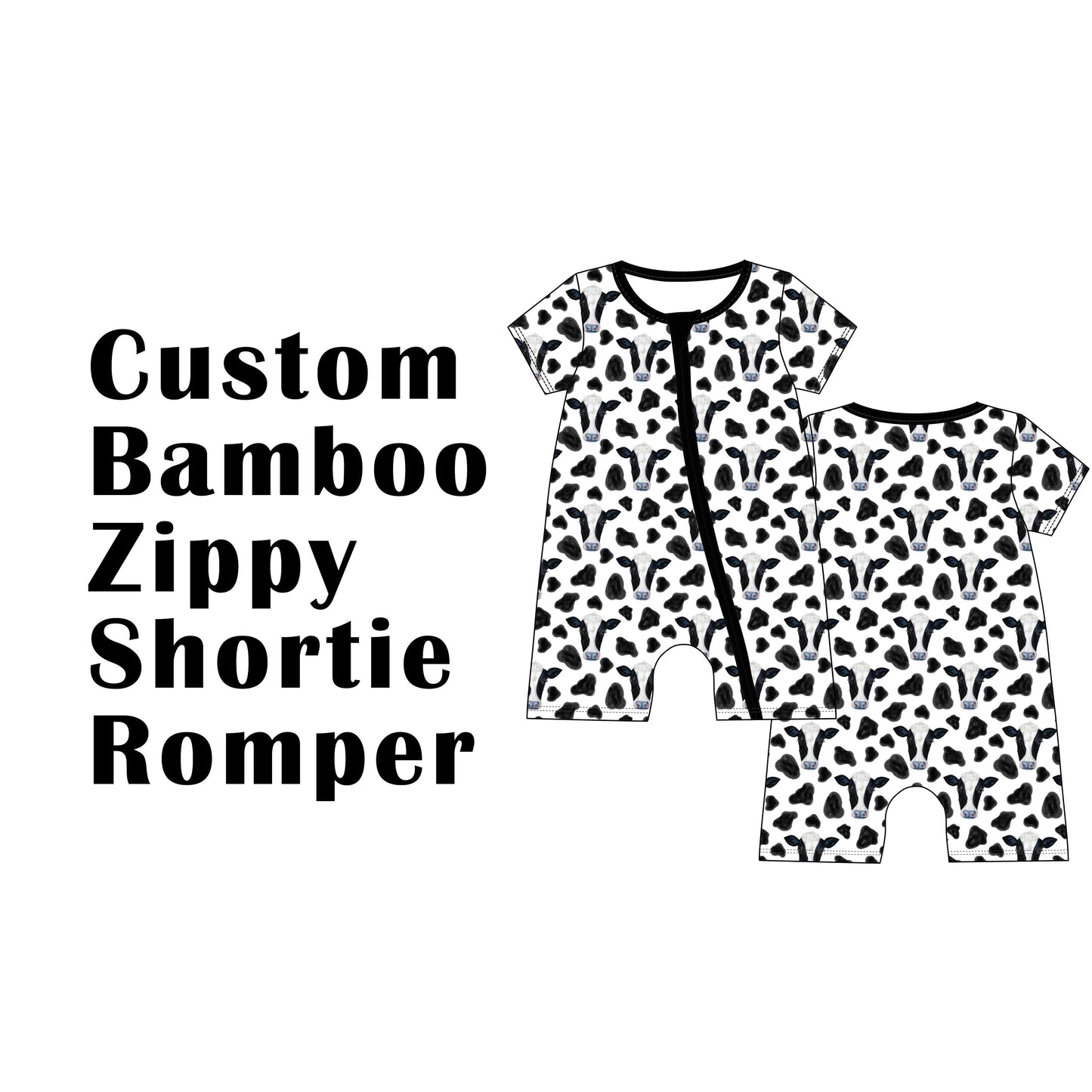 Custom Bamboo Viscose Baby Shortie Romper