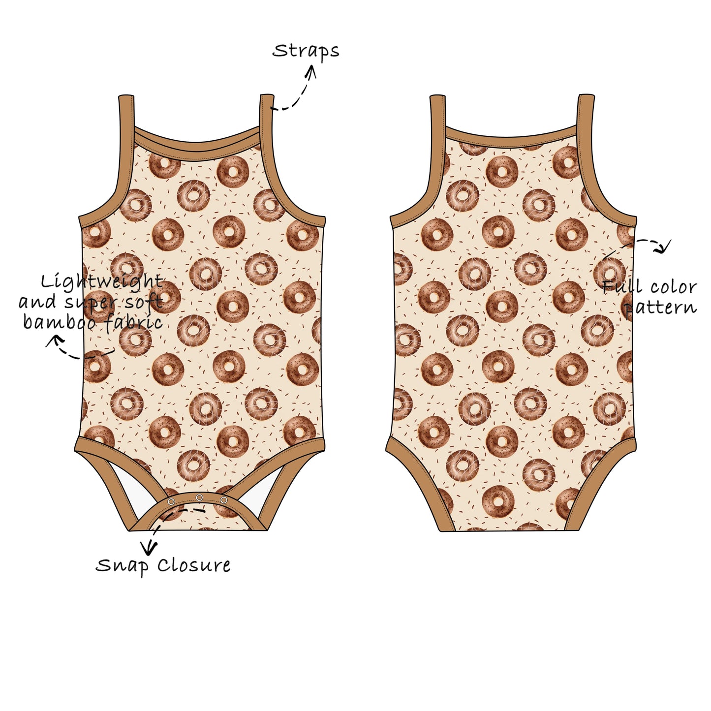 Custom Bamboo Viscose Baby Straps Bodysuit