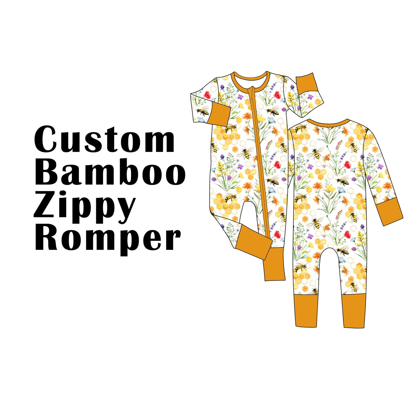 Custom Bamboo Viscose Baby Zippy Romper
