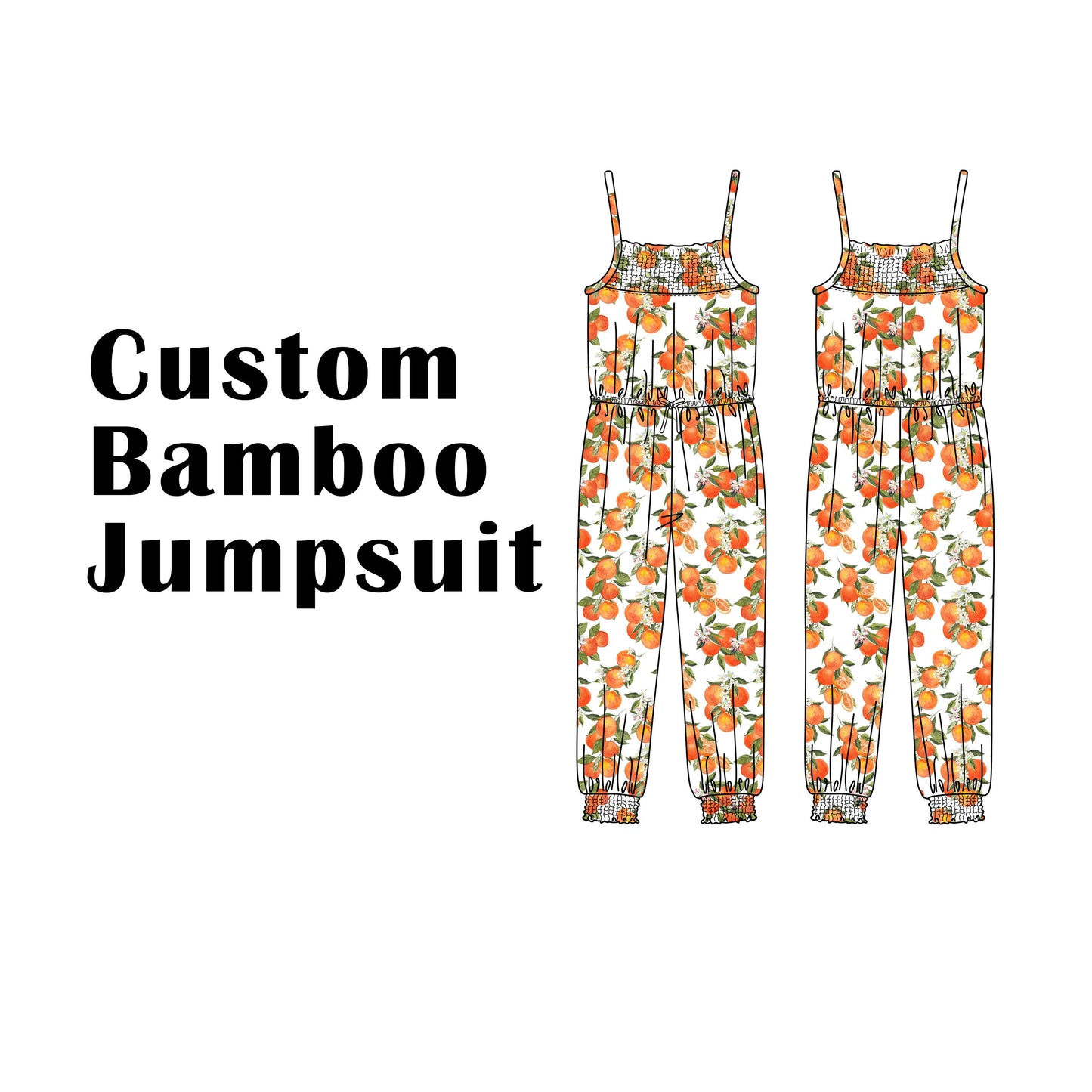 Custom Bamboo Viscose Sleeveless Smocked Jumpsuits