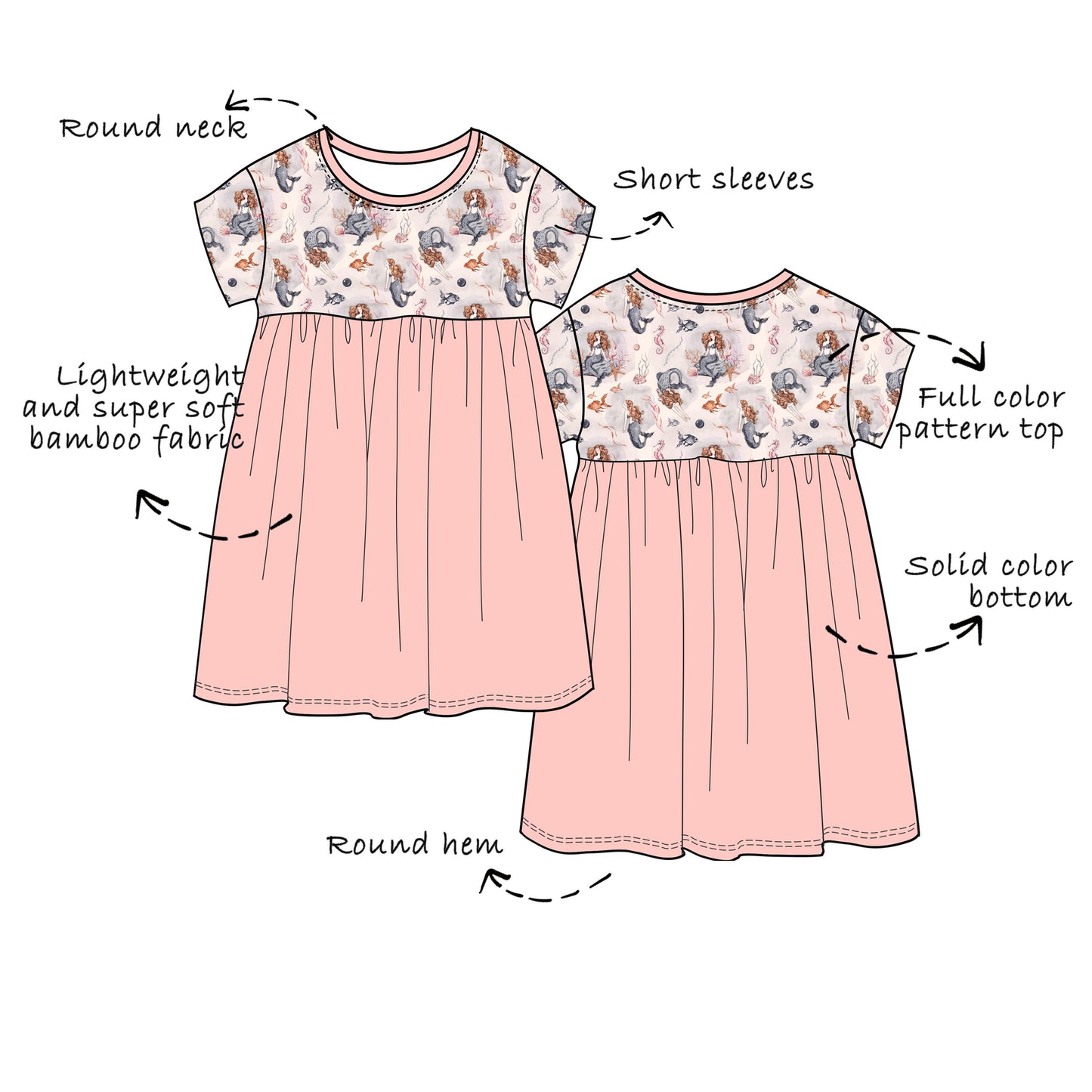 Custom Bamboo Viscose Baby & Toddler Short Sleeves Dresses