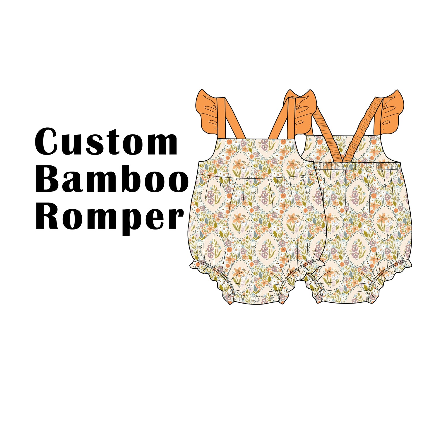 Custom Bamboo Viscose Baby Flutter Bubble Romper