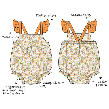 Custom Bamboo Viscose Baby Flutter Bubble Romper