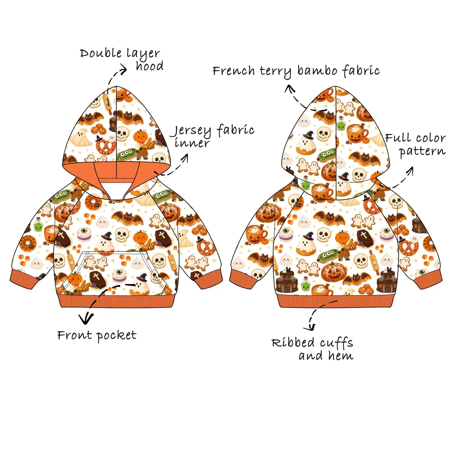 Custom Bamboo Cotton Blend French Terry Hoodie