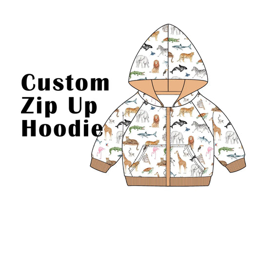 Custom Bamboo Cotton Blend French Terry Zip Hoodie