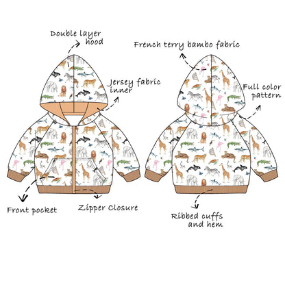 Custom Bamboo Cotton Blend French Terry Zip Hoodie