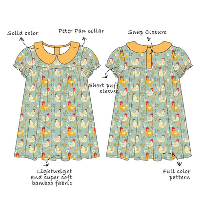 Custom Bamboo Viscose Peter Pan Collar Dresses