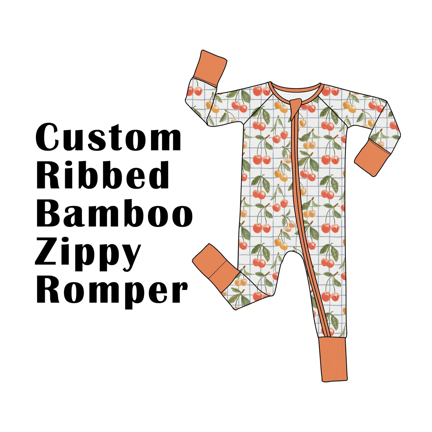 Custom Ribbed Bamboo Baby Zipper Sleeper