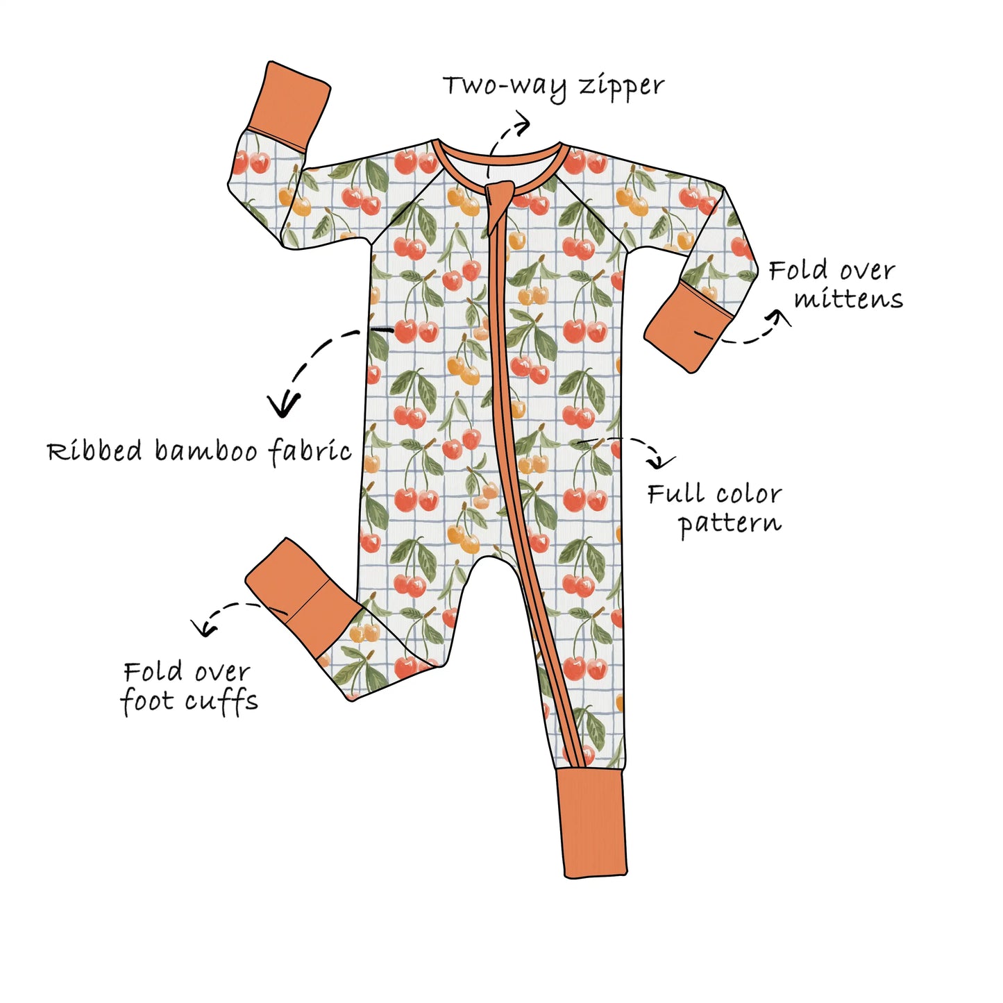 Custom Ribbed Bamboo Baby Zipper Sleeper