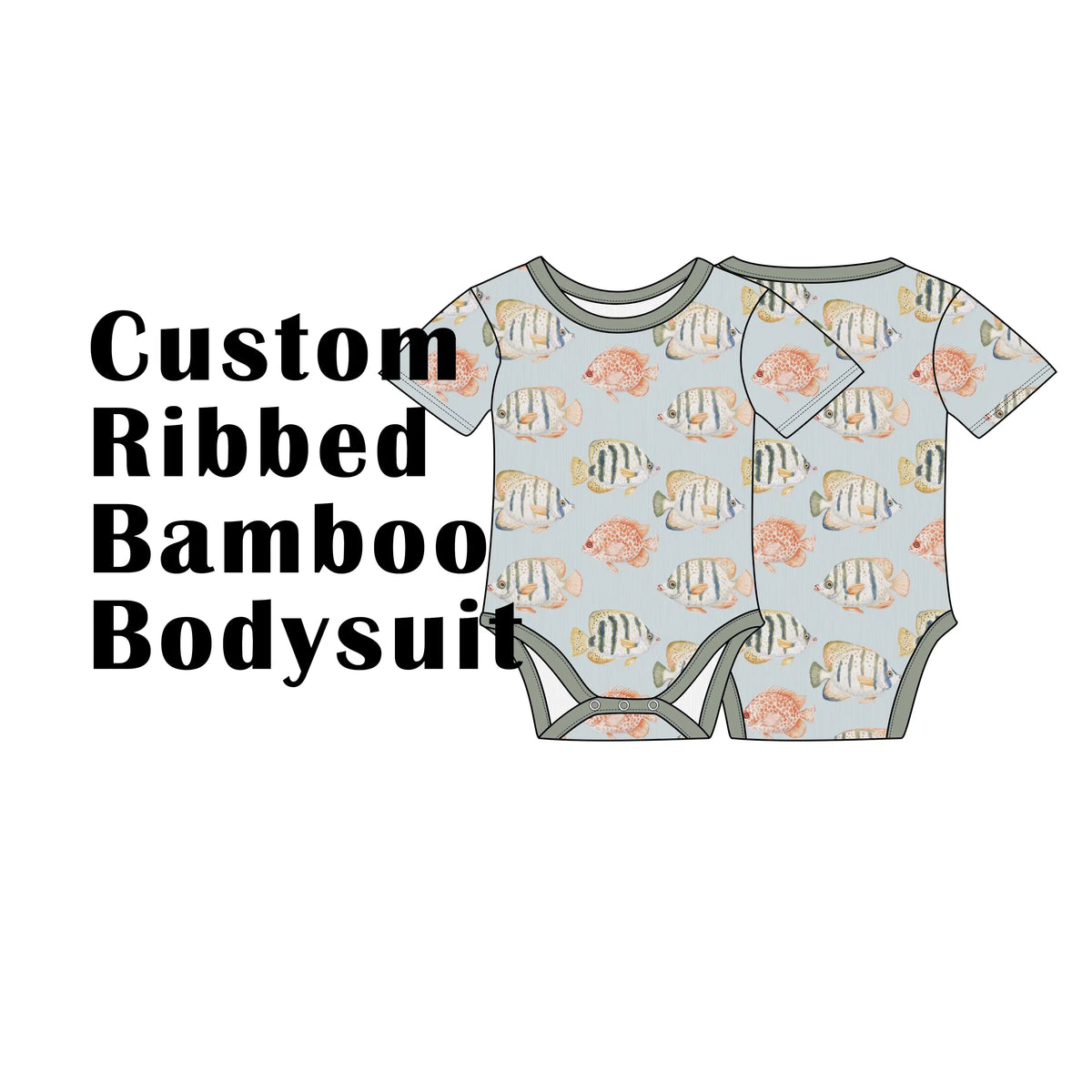 Custom Ribbed Bamboo Baby Short Sleeve Bodysuit Onesie
