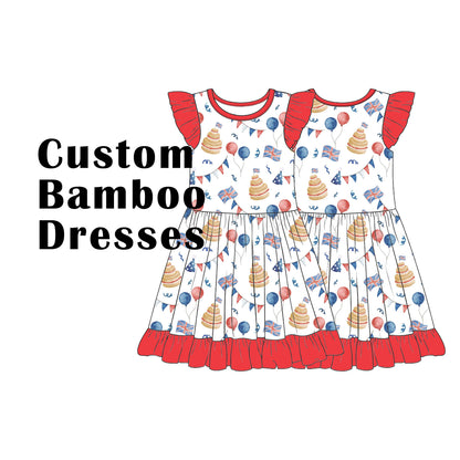 Custom Bamboo Viscose Ruffled Dresses