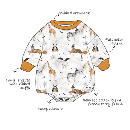 Custom Bamboo Cotton Blend French Terry Sweater Bubble Romper