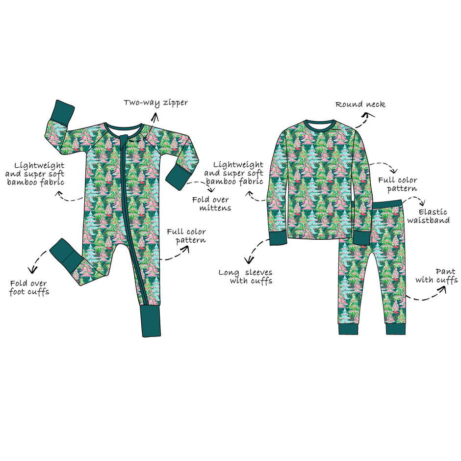 Custom Bamboo Viscose Toddler Long 2 Piece Set 2 Patterns Bundle (25 x 2=50 Pieces)
